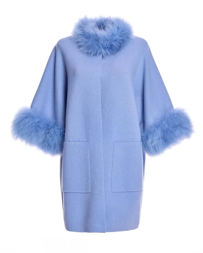 Jackets Women039s Maximilian Cashmere Kimono With Cashmere Goat Trim