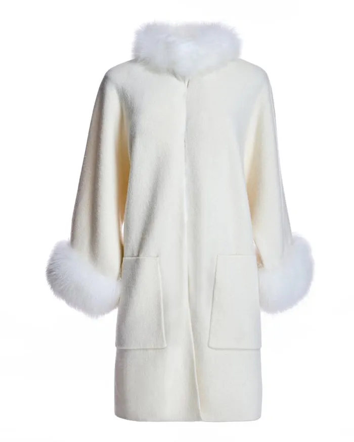 Jackets Women039s Maximilian Cashmere Kimono With Cashmere Goat Trim