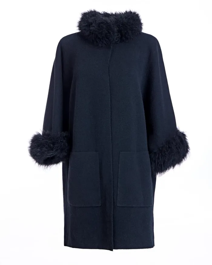 Jackets Women039s Maximilian Cashmere Kimono With Cashmere Goat Trim