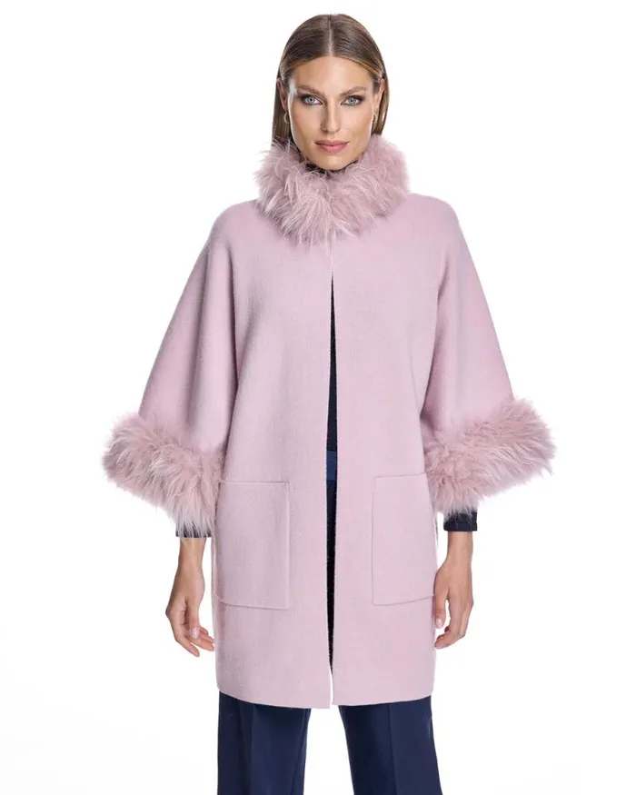 Jackets Women039s Maximilian Cashmere Kimono With Cashmere Goat Trim