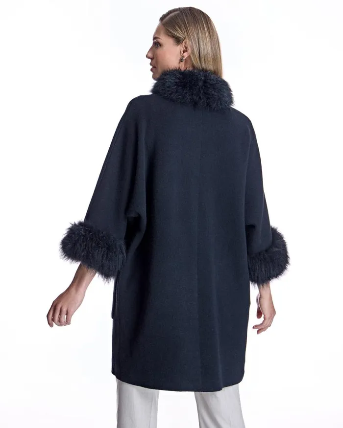 Jackets Women039s Maximilian Cashmere Kimono With Cashmere Goat Trim
