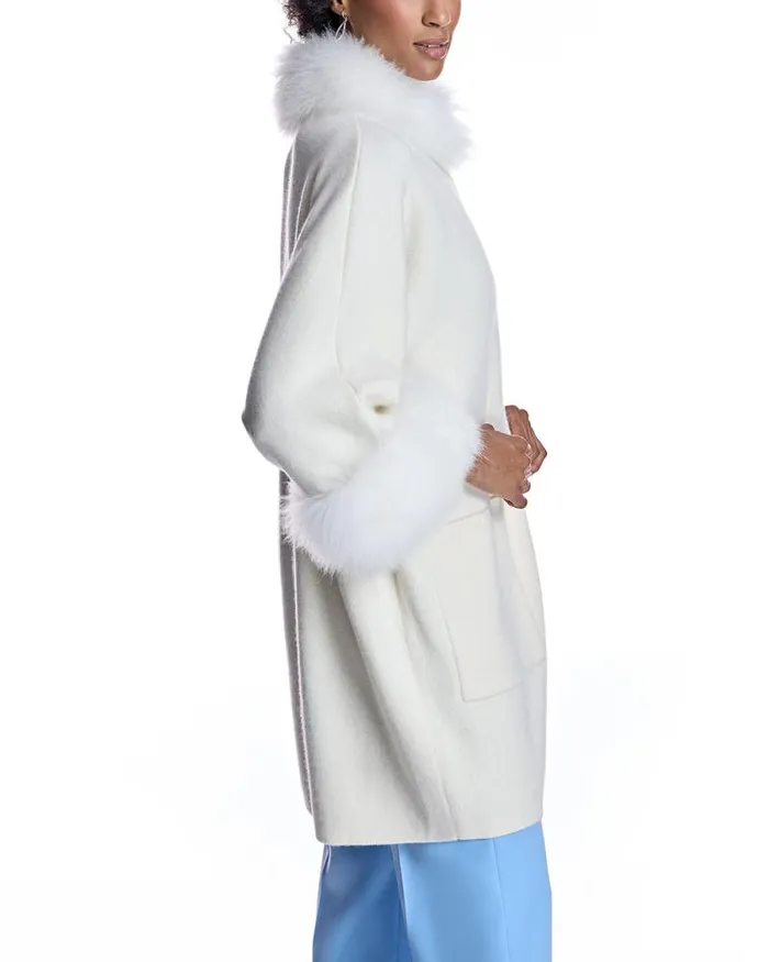 Jackets Women039s Maximilian Cashmere Kimono With Cashmere Goat Trim