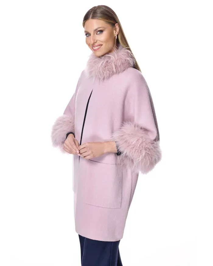 Jackets Women039s Maximilian Cashmere Kimono With Cashmere Goat Trim