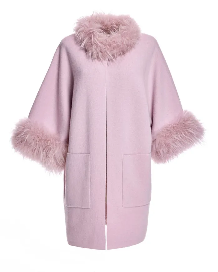 Jackets Women039s Maximilian Cashmere Kimono With Cashmere Goat Trim
