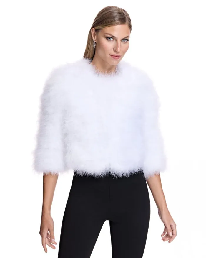 Jackets Women039s Maximilian Cropped Feather Bolero