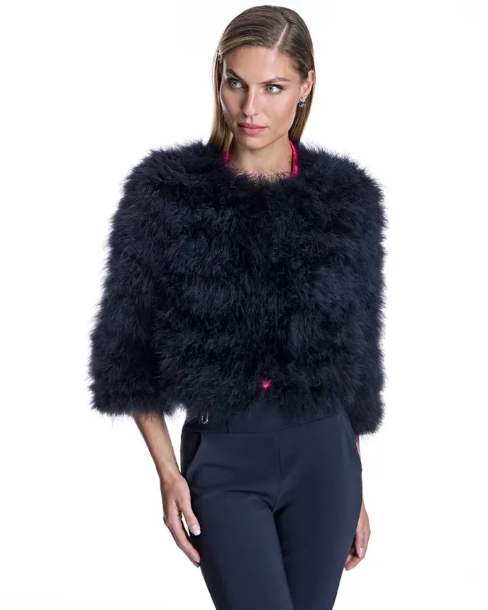 Jackets Women039s Maximilian Cropped Feather Bolero