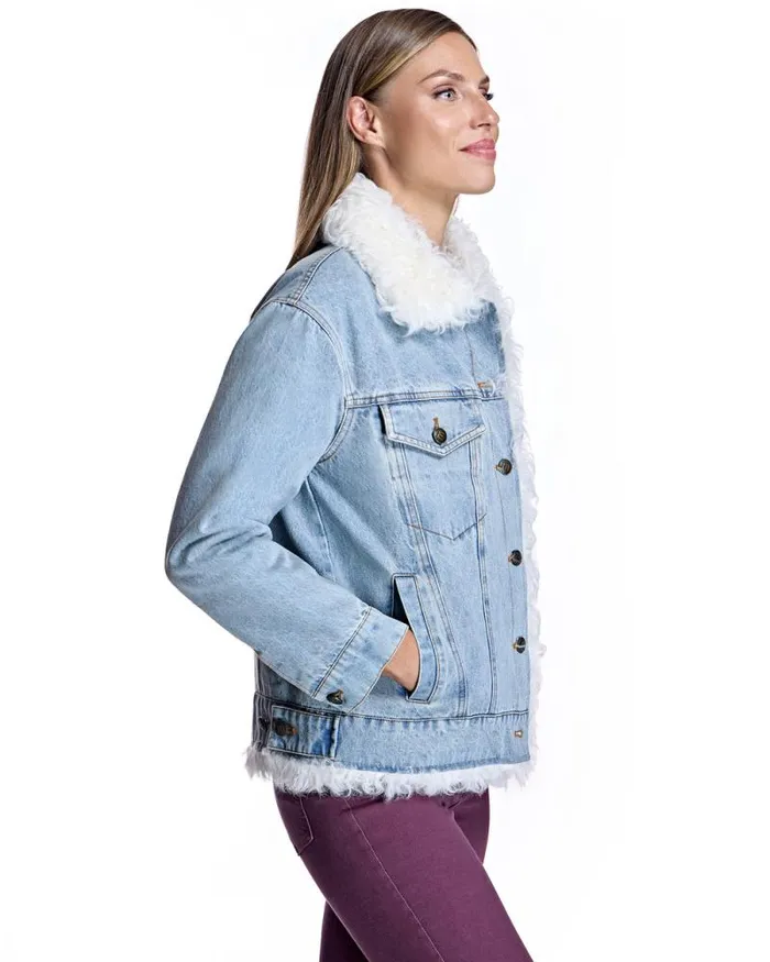 Jackets Women039s Maximilian Denim Jacket With Kalgan Lamb Trim