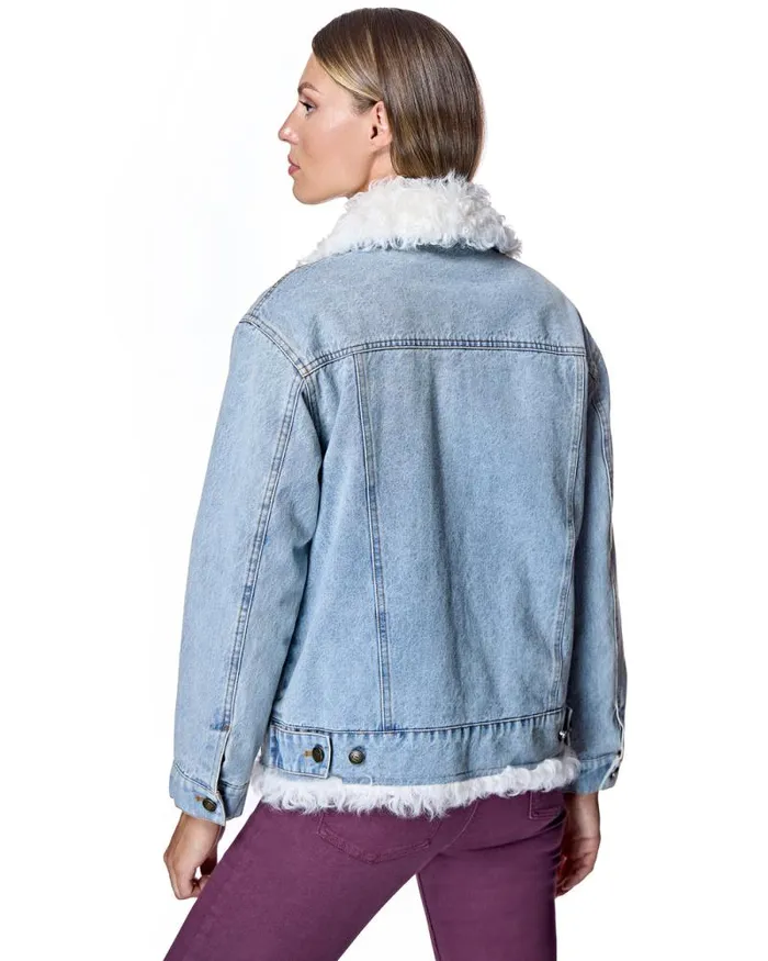 Jackets Women039s Maximilian Denim Jacket With Kalgan Lamb Trim