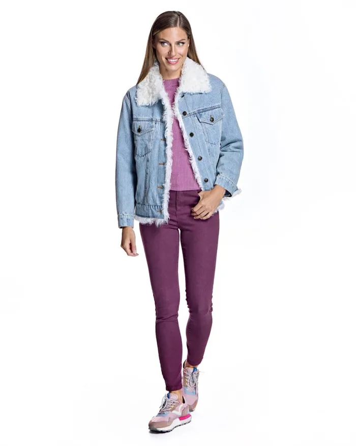 Jackets Women039s Maximilian Denim Jacket With Kalgan Lamb Trim