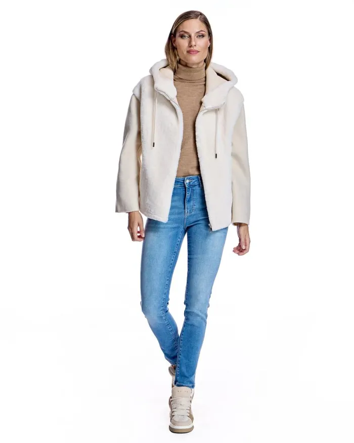 Jackets Women039s Maximilian Hooded Shearling And Wool Jacket Jackets Women039s Maximilian Hooded Shearling And Wool Jacket