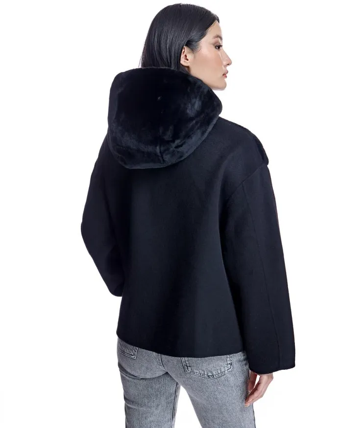 Jackets Women039s Maximilian Hooded Shearling And Wool Jacket Jackets Women039s Maximilian Hooded Shearling And Wool Jacket