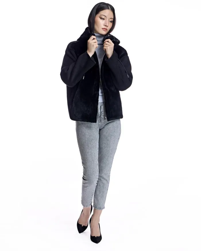 Jackets Women039s Maximilian Hooded Shearling And Wool Jacket Jackets Women039s Maximilian Hooded Shearling And Wool Jacket