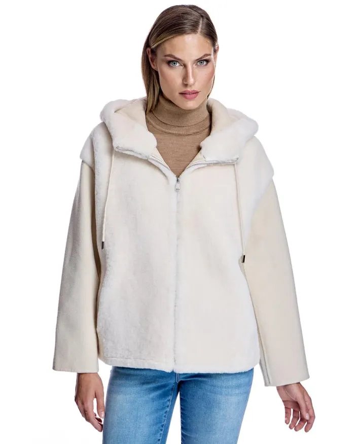 Jackets Women039s Maximilian Hooded Shearling And Wool Jacket Jackets Women039s Maximilian Hooded Shearling And Wool Jacket