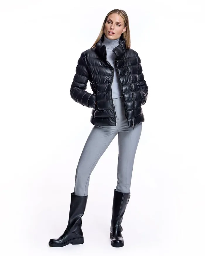 Jackets Women039s Maximilian Horizontal Down Filled Leather Jacket