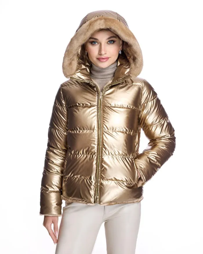 Jackets Women039s Maximilian Horizontal Reversible Mink Jacket With Hood