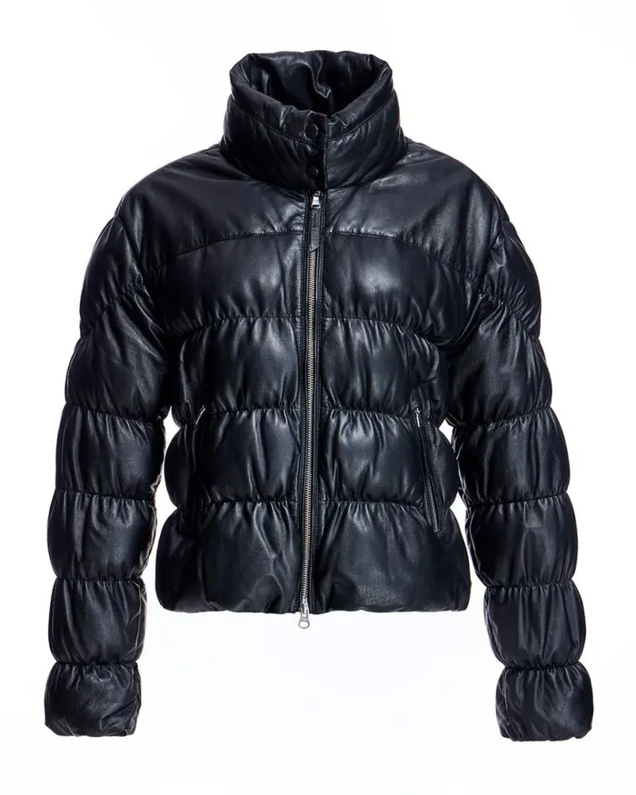 Jackets Women039s Maximilian Horizontal Rouched Leather Jacket