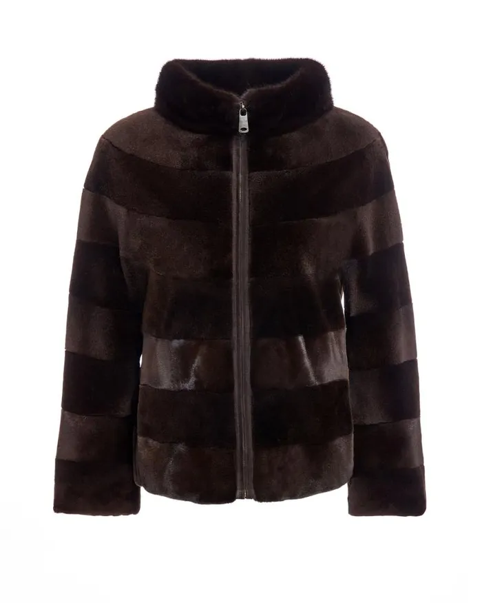Jackets Women039s Maximilian Horizontal Sheared Mink Jacket