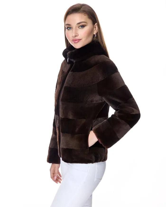 Jackets Women039s Maximilian Horizontal Sheared Mink Jacket
