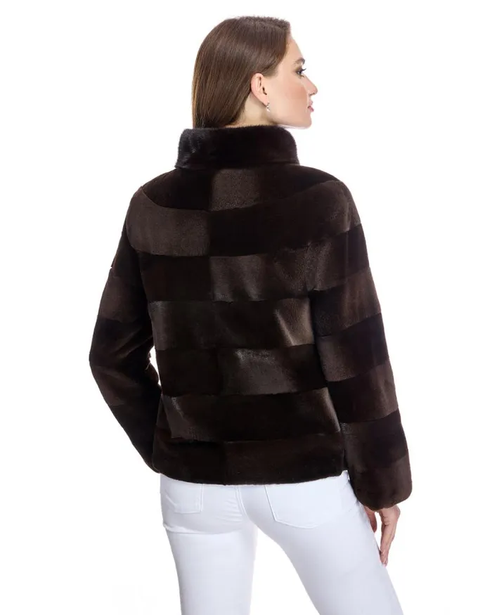 Jackets Women039s Maximilian Horizontal Sheared Mink Jacket