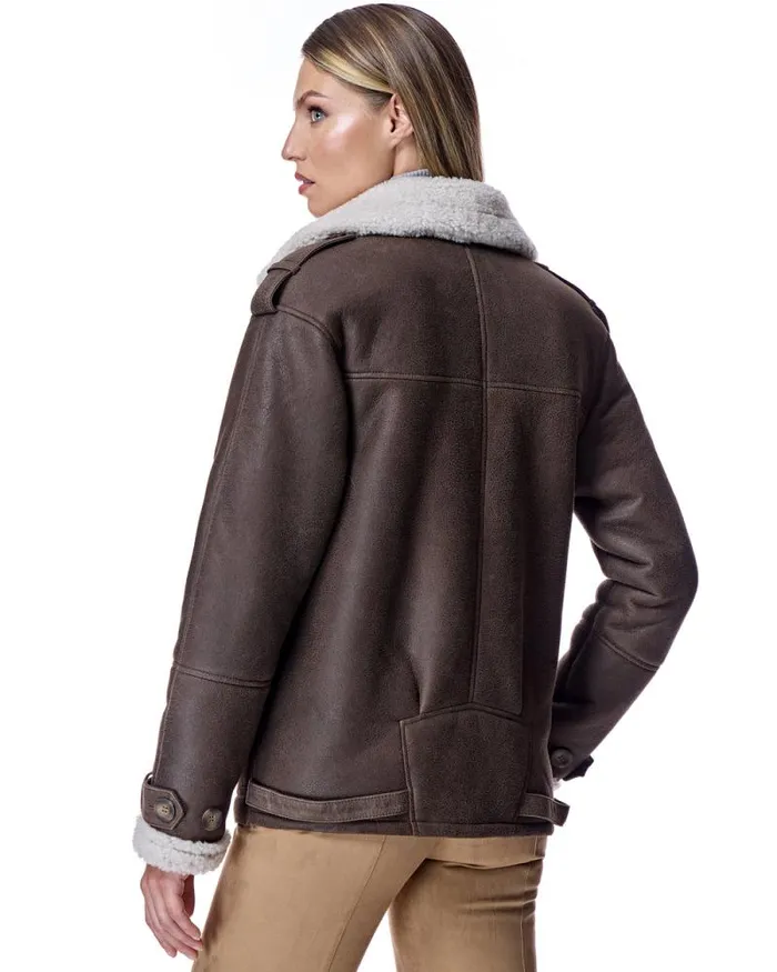 Jackets Women039s Maximilian Julia and Stella Double Breasted Shearling Jacket