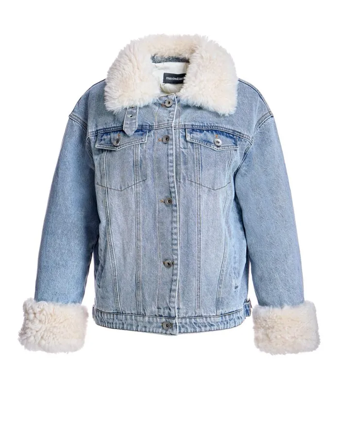 Jackets Women039s Maximilian Julia and Stella FurTrimmed Denim Jacket