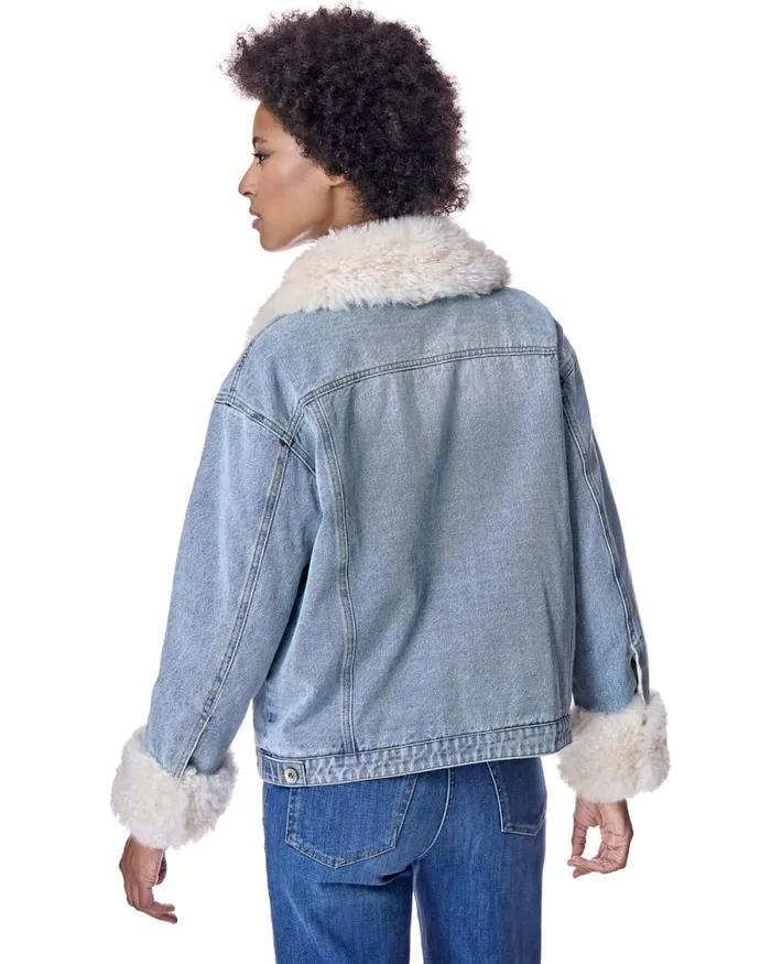 Jackets Women039s Maximilian Julia and Stella FurTrimmed Denim Jacket