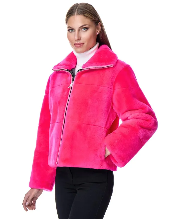 Jackets Women039s Maximilian Julia and Stella Shearling Jacket Reversible To Nylon