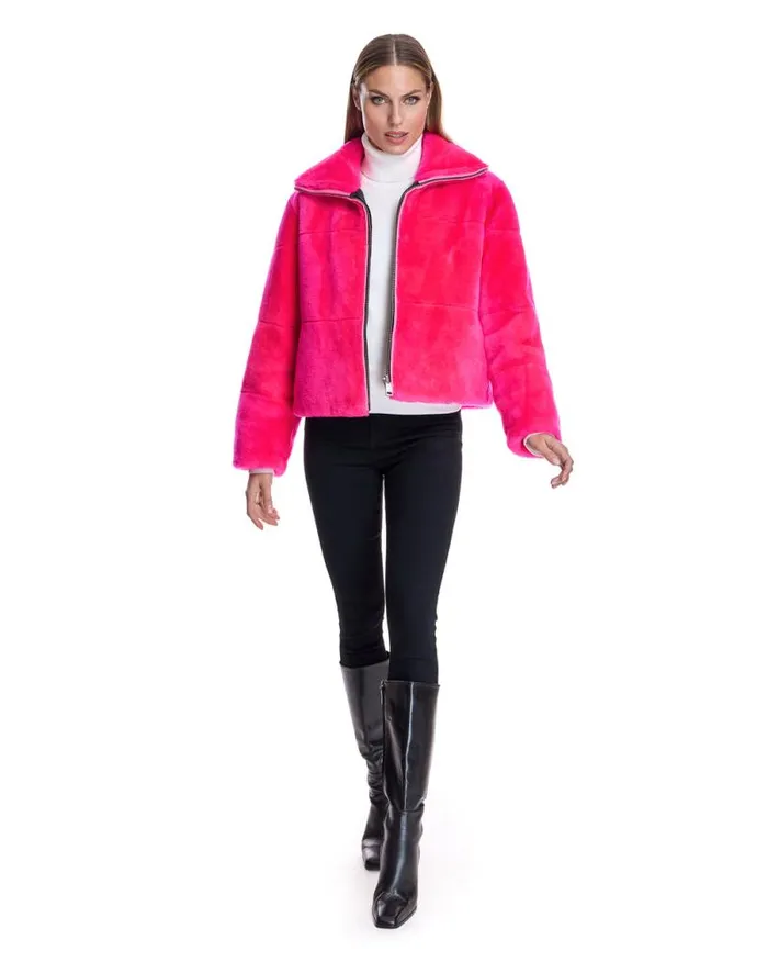 Jackets Women039s Maximilian Julia and Stella Shearling Jacket Reversible To Nylon