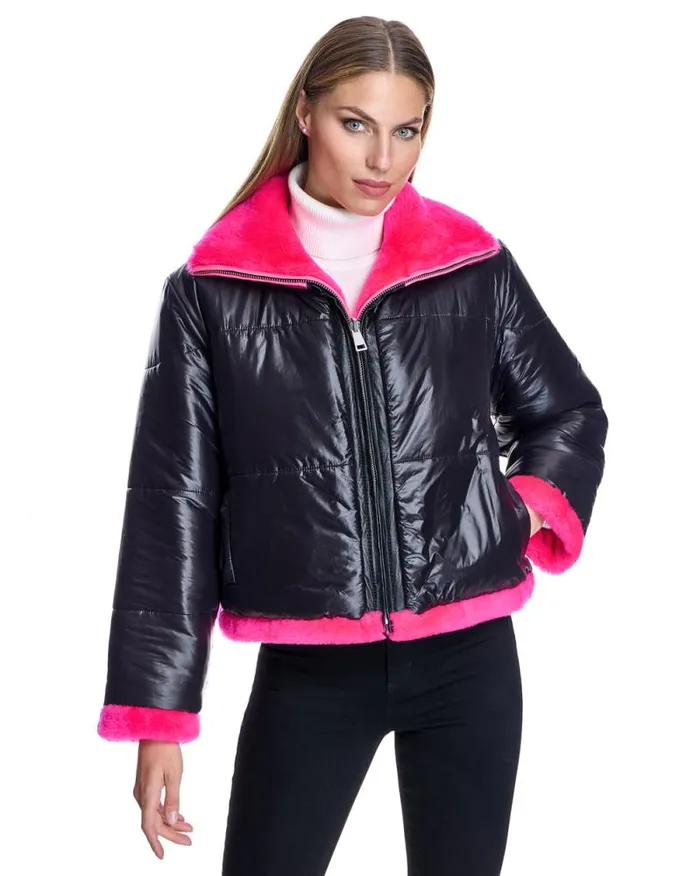 Jackets Women039s Maximilian Julia and Stella Shearling Jacket Reversible To Nylon