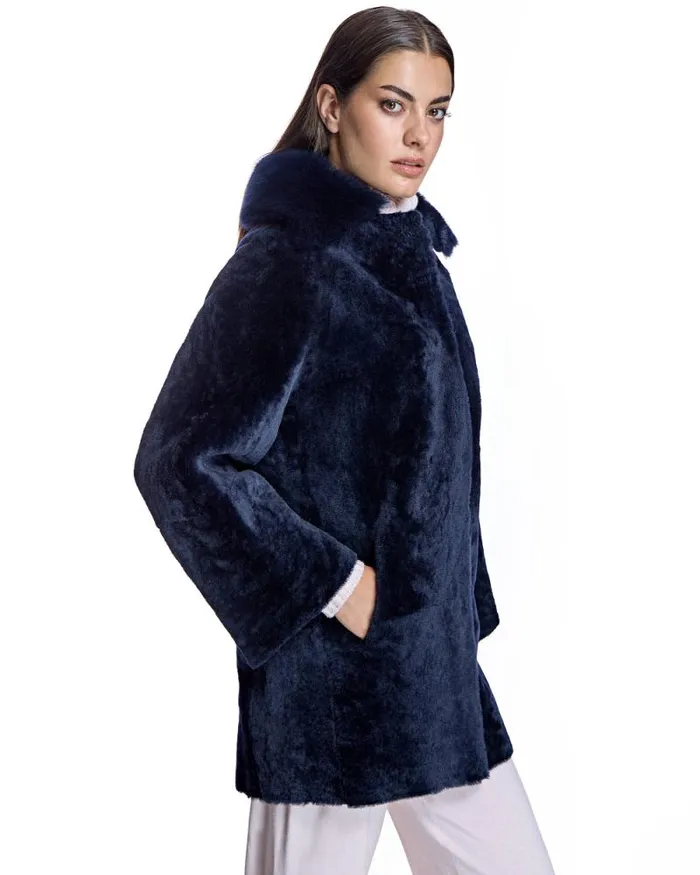 Jackets Women039s Maximilian Julia and Stella Shearling Lamb Jacket With Dyed Toscana Lamb Collar