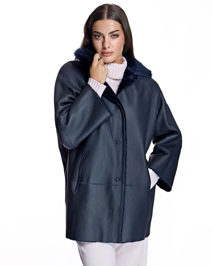 Jackets Women039s Maximilian Julia and Stella Shearling Lamb Jacket With Dyed Toscana Lamb Collar