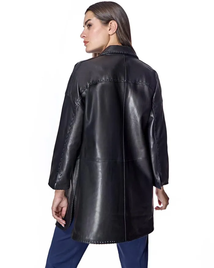 Jackets Women039s Maximilian Julia And Stella Oversized Leather Blazer