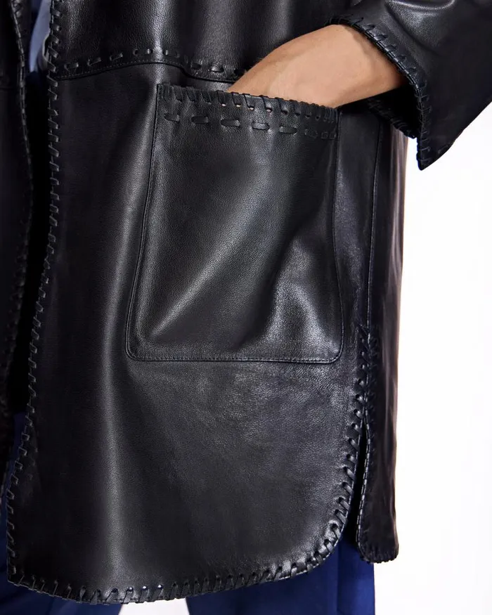 Jackets Women039s Maximilian Julia And Stella Oversized Leather Blazer