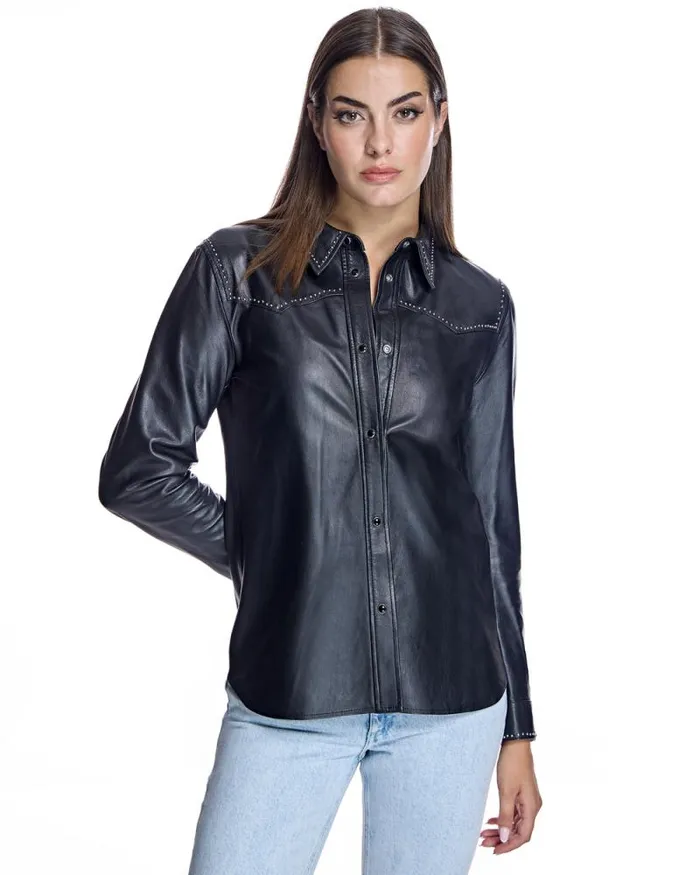 Jackets Women039s Maximilian Leather Shirt Jacket