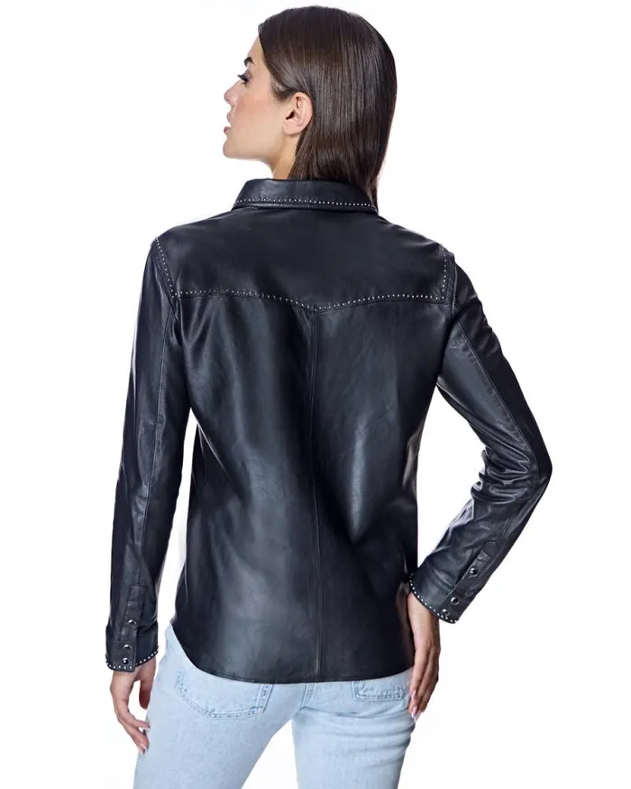 Jackets Women039s Maximilian Leather Shirt Jacket
