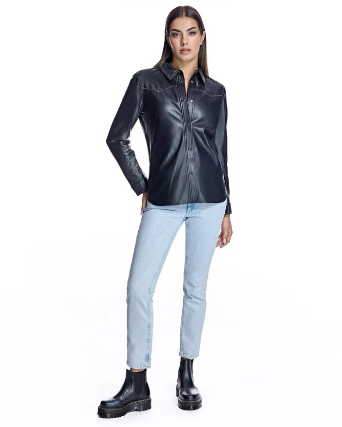 Jackets Women039s Maximilian Leather Shirt Jacket
