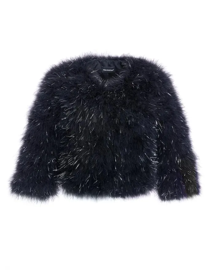 Jackets Women039s Maximilian Metallic Feather Bolero