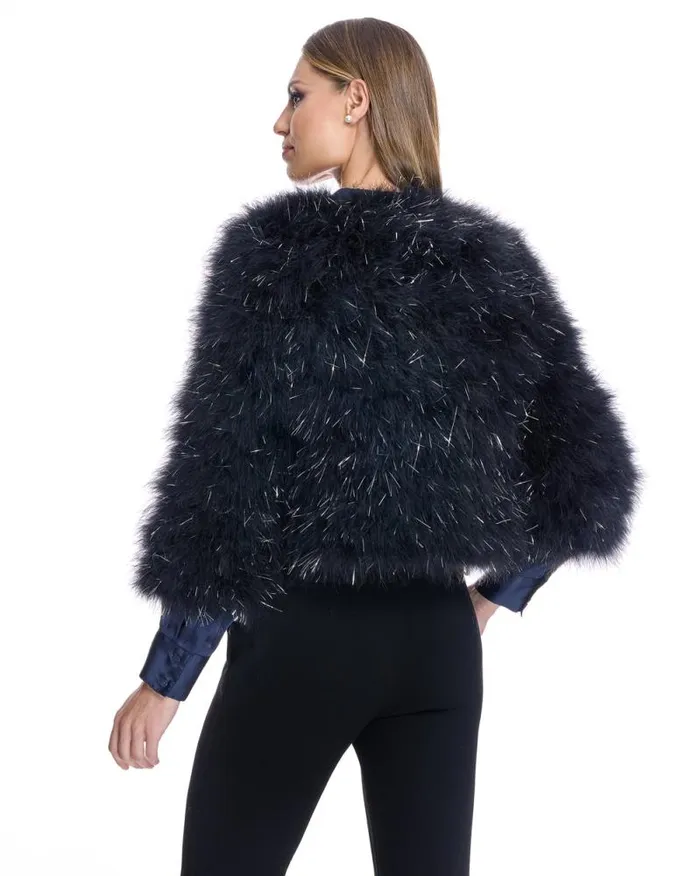Jackets Women039s Maximilian Metallic Feather Bolero