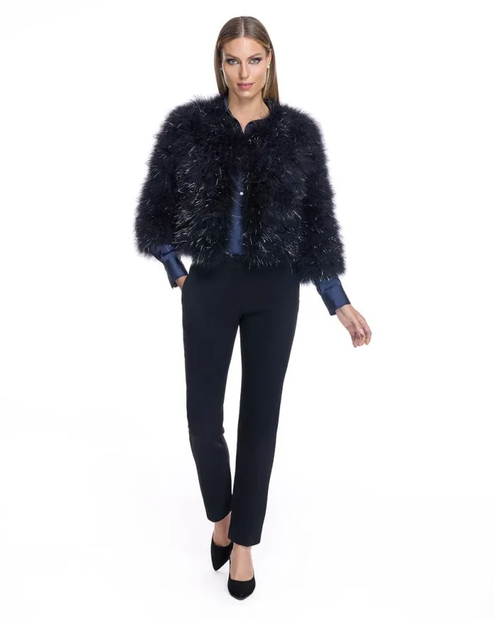Jackets Women039s Maximilian Metallic Feather Bolero