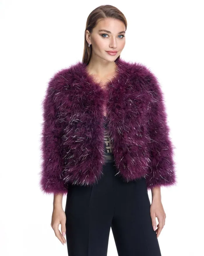 Jackets Women039s Maximilian Metallic Feather Bolero