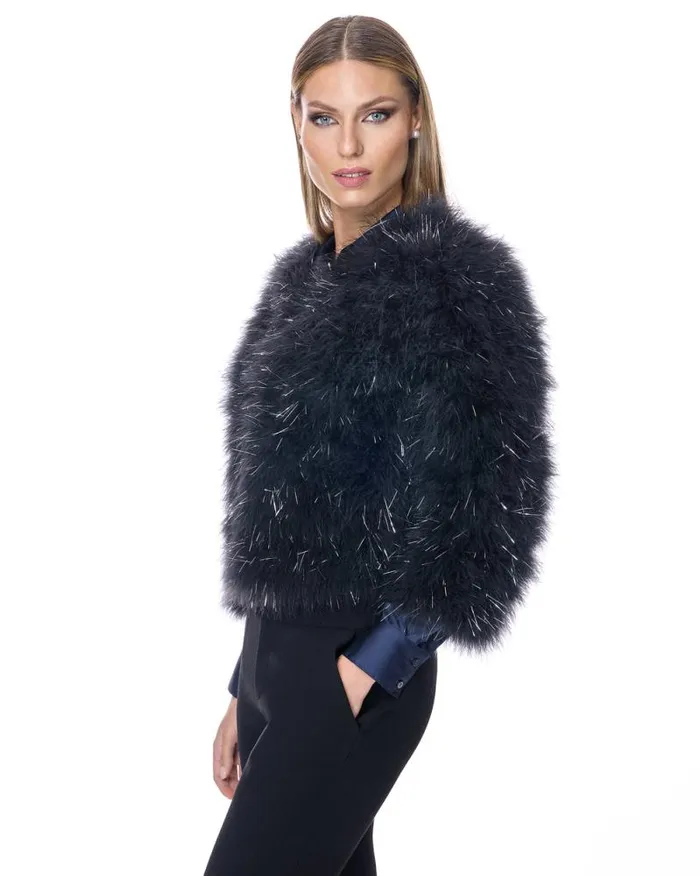 Jackets Women039s Maximilian Metallic Feather Bolero