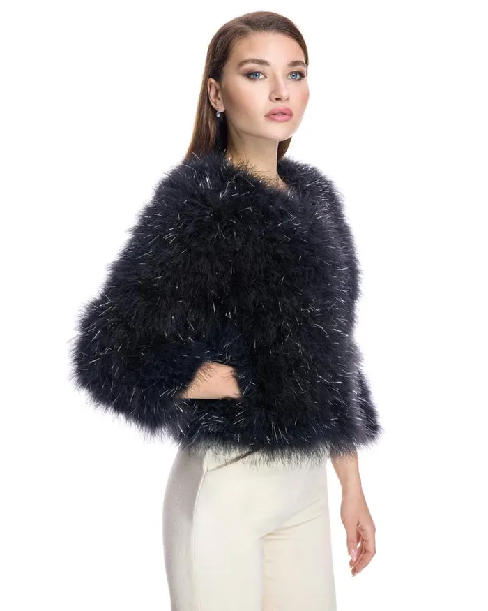 Jackets Women039s Maximilian Metallic Feather Bolero