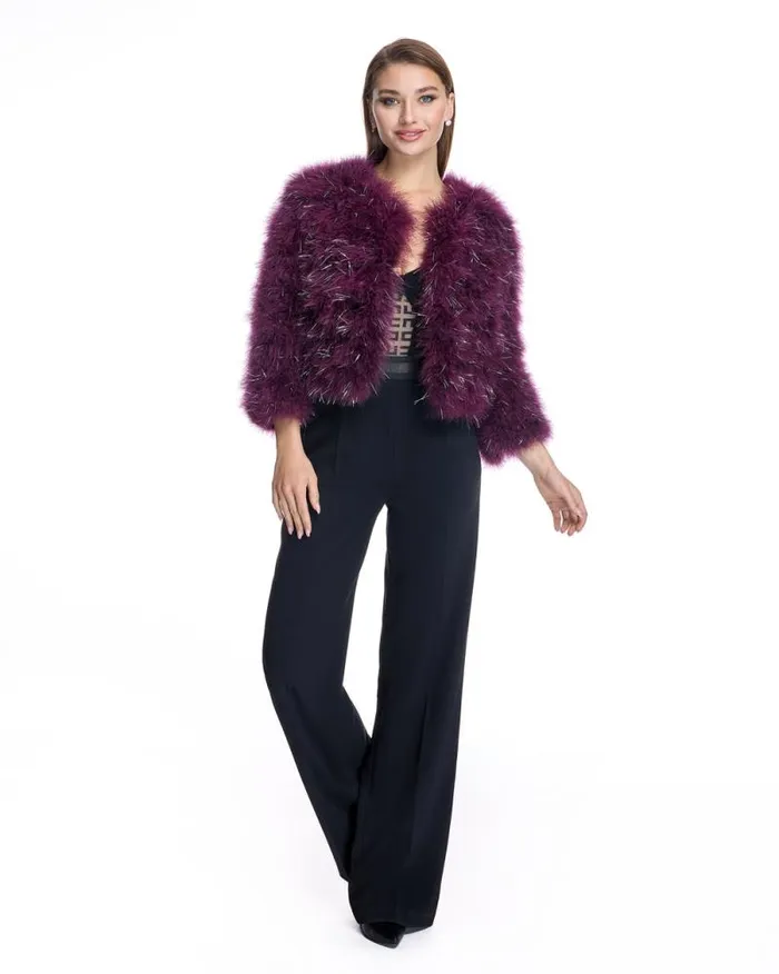 Jackets Women039s Maximilian Metallic Feather Bolero