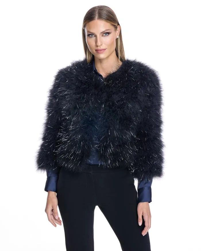 Jackets Women039s Maximilian Metallic Feather Bolero