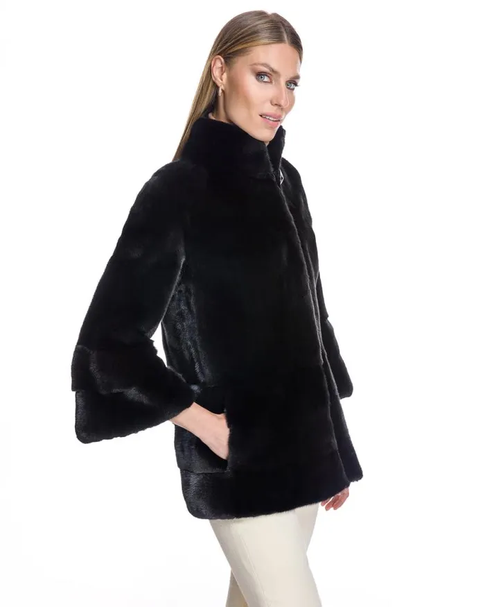 Jackets Women039s Maximilian Mink Jacket With Horizontal Hem