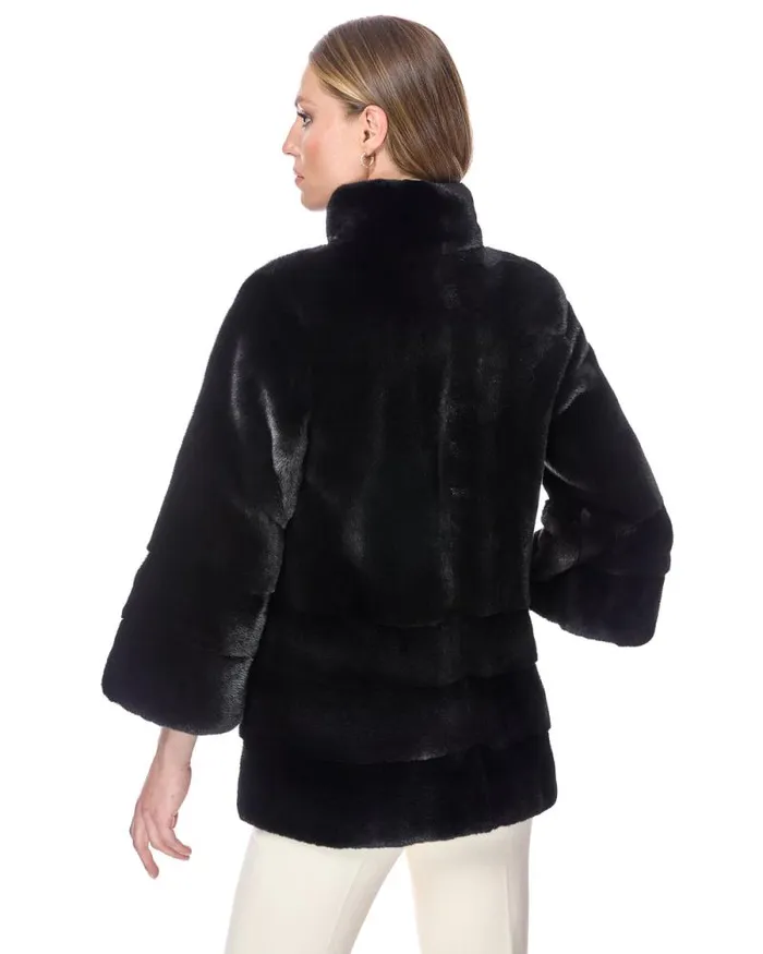Jackets Women039s Maximilian Mink Jacket With Horizontal Hem