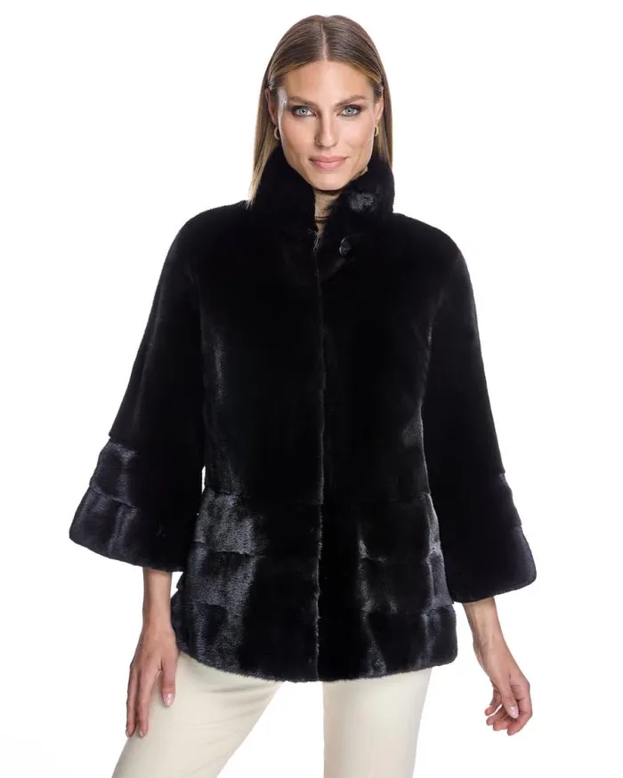 Jackets Women039s Maximilian Mink Jacket With Horizontal Hem