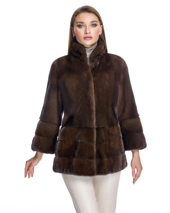 Jackets Women039s Maximilian Mink Jacket With Horizontal Hem