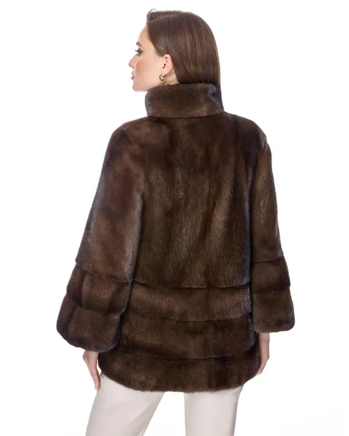 Jackets Women039s Maximilian Mink Jacket With Horizontal Hem