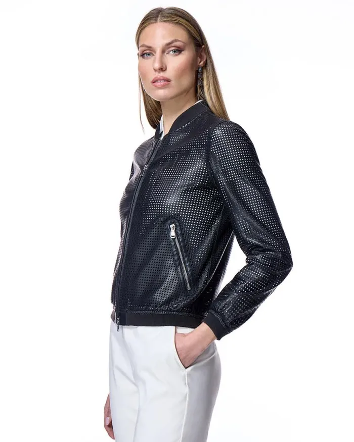 Jackets Women039s Maximilian Perforated Leather Jacket